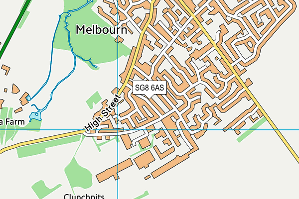 SG8 6AS map - OS VectorMap District (Ordnance Survey)