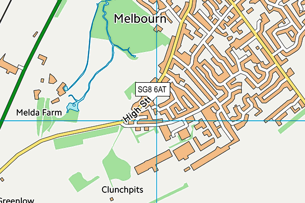 SG8 6AT map - OS VectorMap District (Ordnance Survey)