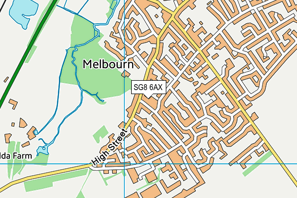 SG8 6AX map - OS VectorMap District (Ordnance Survey)