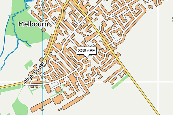 SG8 6BE map - OS VectorMap District (Ordnance Survey)