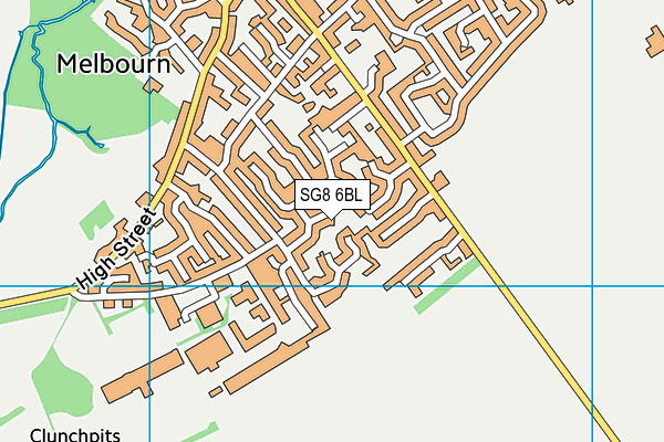 SG8 6BL map - OS VectorMap District (Ordnance Survey)