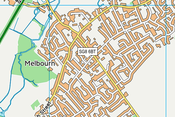 SG8 6BT map - OS VectorMap District (Ordnance Survey)