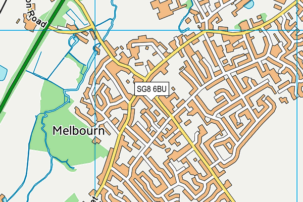 SG8 6BU map - OS VectorMap District (Ordnance Survey)