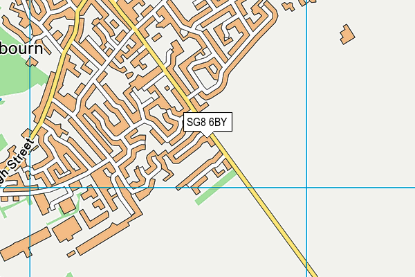 SG8 6BY map - OS VectorMap District (Ordnance Survey)