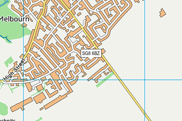 SG8 6BZ map - OS VectorMap District (Ordnance Survey)