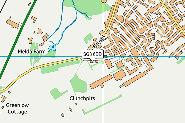 SG8 6DD map - OS VectorMap District (Ordnance Survey)