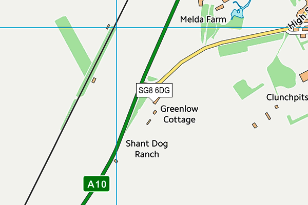SG8 6DG map - OS VectorMap District (Ordnance Survey)