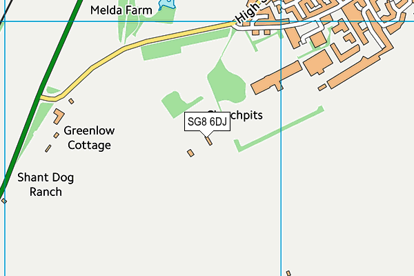 SG8 6DJ map - OS VectorMap District (Ordnance Survey)