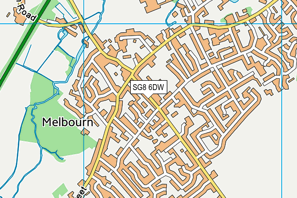 SG8 6DW map - OS VectorMap District (Ordnance Survey)