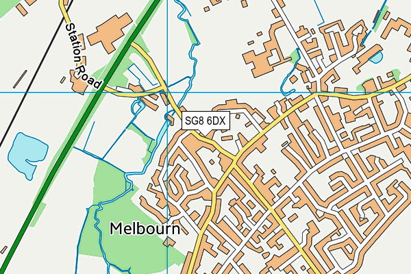 SG8 6DX map - OS VectorMap District (Ordnance Survey)