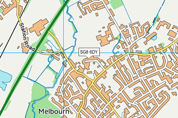 SG8 6DY map - OS VectorMap District (Ordnance Survey)