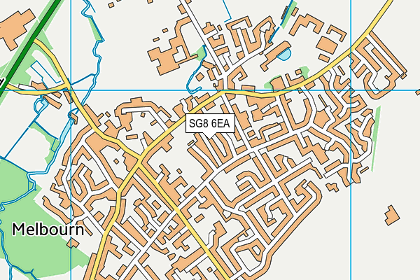 SG8 6EA map - OS VectorMap District (Ordnance Survey)