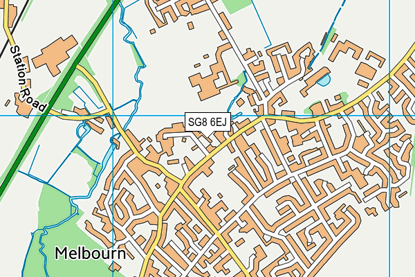 SG8 6EJ map - OS VectorMap District (Ordnance Survey)