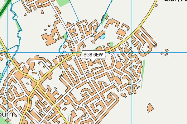 SG8 6EW map - OS VectorMap District (Ordnance Survey)