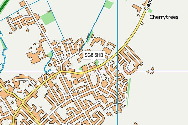 SG8 6HB map - OS VectorMap District (Ordnance Survey)