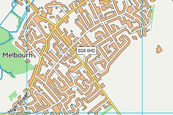 SG8 6HD map - OS VectorMap District (Ordnance Survey)