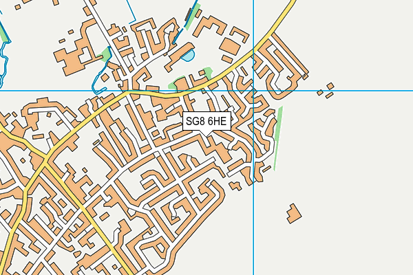 SG8 6HE map - OS VectorMap District (Ordnance Survey)