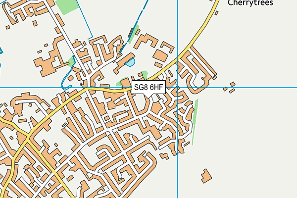 SG8 6HF map - OS VectorMap District (Ordnance Survey)