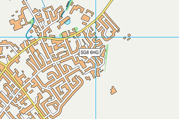 SG8 6HG map - OS VectorMap District (Ordnance Survey)