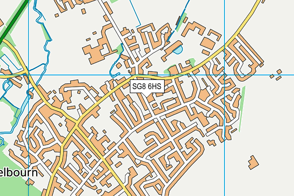 SG8 6HS map - OS VectorMap District (Ordnance Survey)