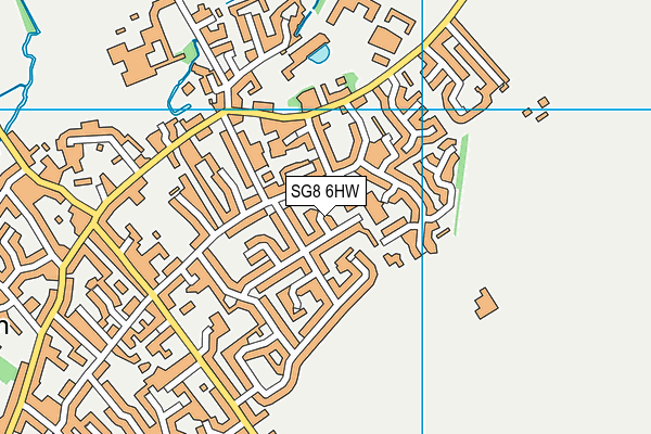 SG8 6HW map - OS VectorMap District (Ordnance Survey)