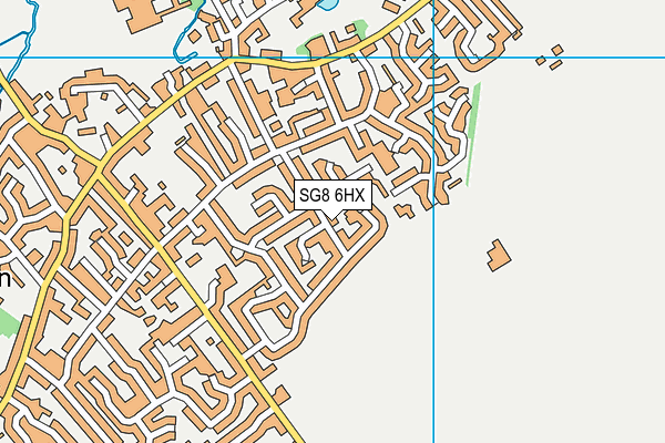 SG8 6HX map - OS VectorMap District (Ordnance Survey)