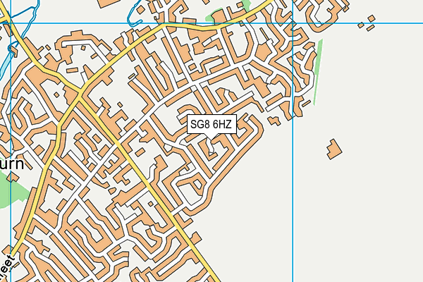 SG8 6HZ map - OS VectorMap District (Ordnance Survey)