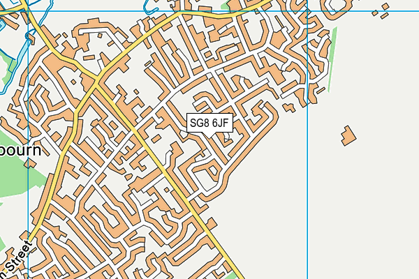 SG8 6JF map - OS VectorMap District (Ordnance Survey)