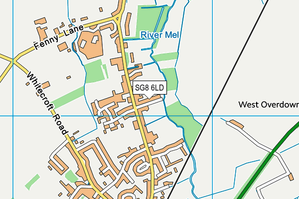 SG8 6LD map - OS VectorMap District (Ordnance Survey)