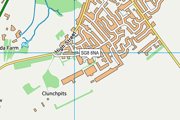 SG8 6NA map - OS VectorMap District (Ordnance Survey)