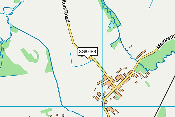 SG8 6PB map - OS VectorMap District (Ordnance Survey)