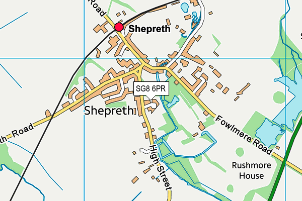 SG8 6PR map - OS VectorMap District (Ordnance Survey)