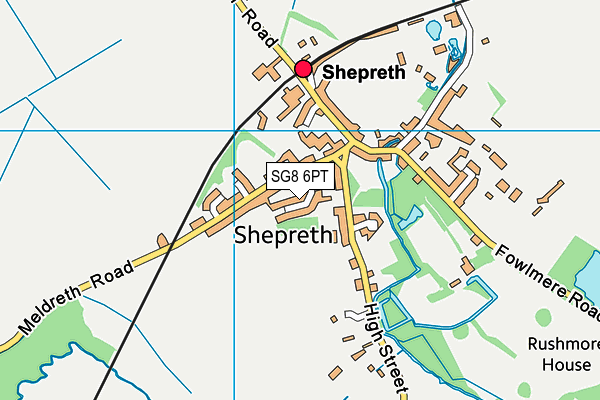 SG8 6PT map - OS VectorMap District (Ordnance Survey)