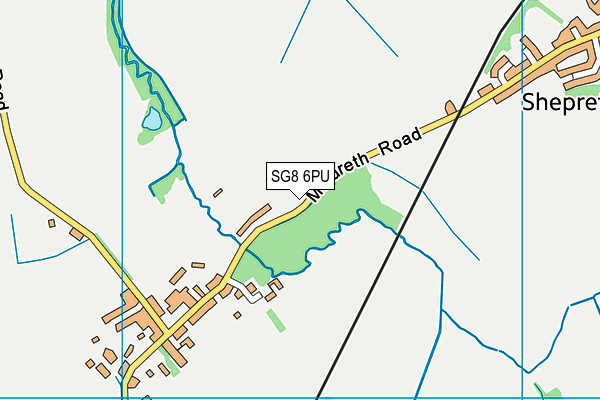 SG8 6PU map - OS VectorMap District (Ordnance Survey)