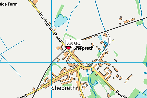 SG8 6PZ map - OS VectorMap District (Ordnance Survey)
