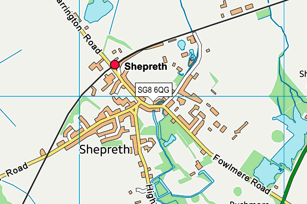 SG8 6QG map - OS VectorMap District (Ordnance Survey)