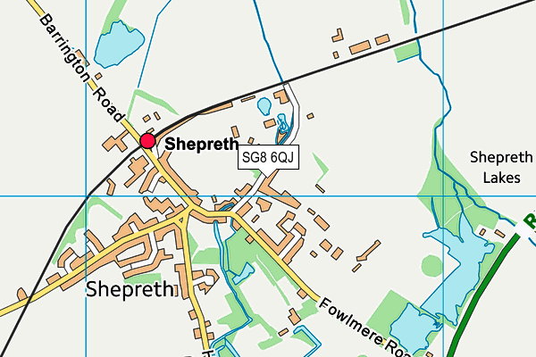 SG8 6QJ map - OS VectorMap District (Ordnance Survey)