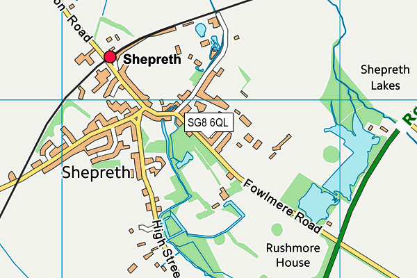 SG8 6QL map - OS VectorMap District (Ordnance Survey)