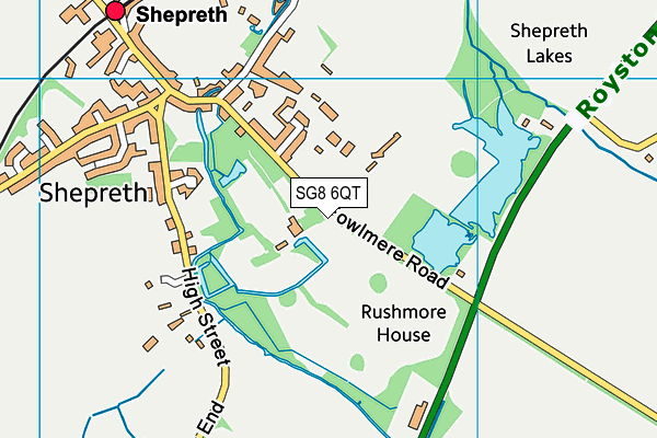 SG8 6QT map - OS VectorMap District (Ordnance Survey)