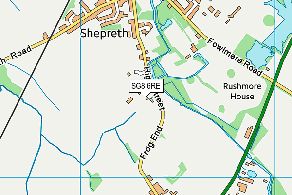 SG8 6RE map - OS VectorMap District (Ordnance Survey)