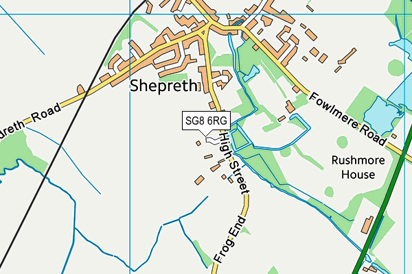 SG8 6RG map - OS VectorMap District (Ordnance Survey)