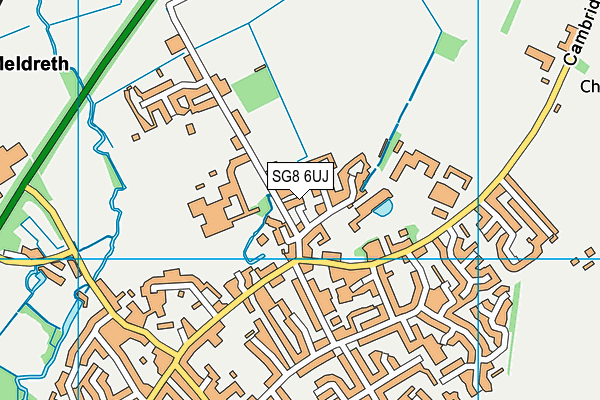 SG8 6UJ map - OS VectorMap District (Ordnance Survey)