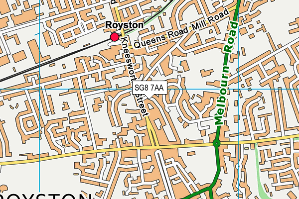 SG8 7AA map - OS VectorMap District (Ordnance Survey)