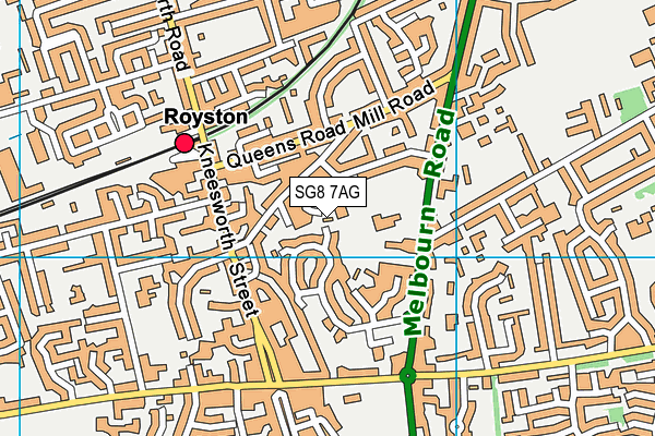 SG8 7AG map - OS VectorMap District (Ordnance Survey)