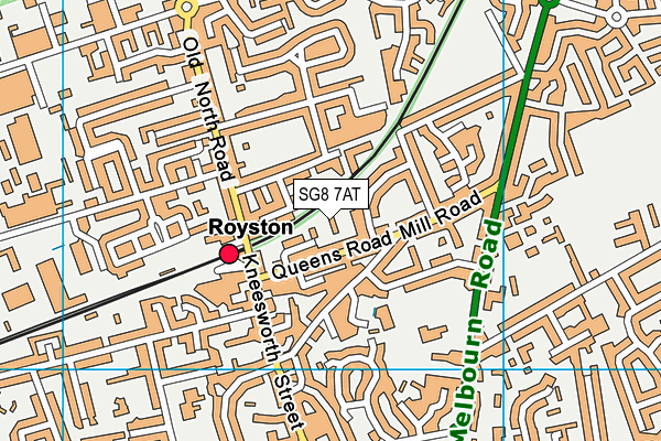 SG8 7AT map - OS VectorMap District (Ordnance Survey)