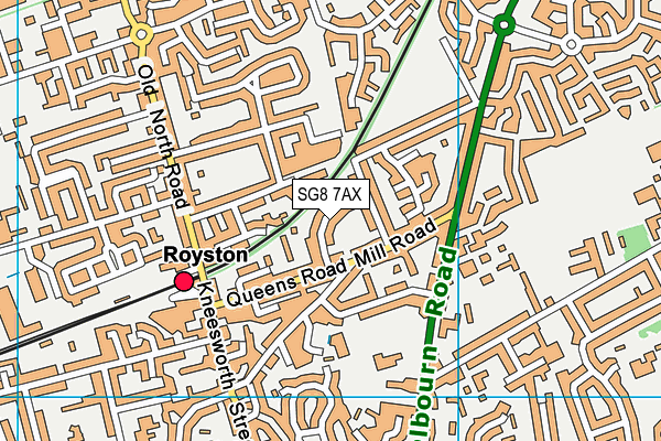 SG8 7AX map - OS VectorMap District (Ordnance Survey)