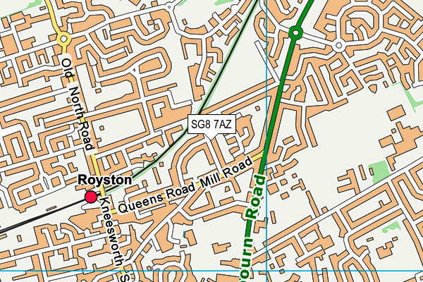 SG8 7AZ map - OS VectorMap District (Ordnance Survey)