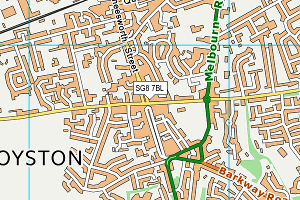 SG8 7BL map - OS VectorMap District (Ordnance Survey)