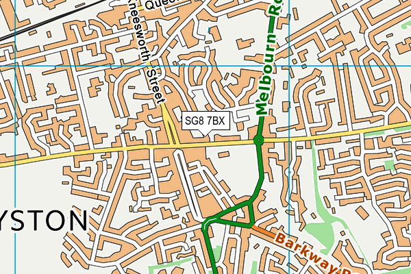 SG8 7BX map - OS VectorMap District (Ordnance Survey)