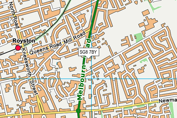 SG8 7BY map - OS VectorMap District (Ordnance Survey)